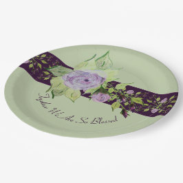 Assiettes En Carton Rose Accentué De Violet Et De Mauve