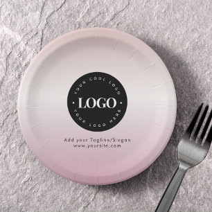 Assiettes En Carton Rose Ajouter personnalisé Entreprise Logo Partie d