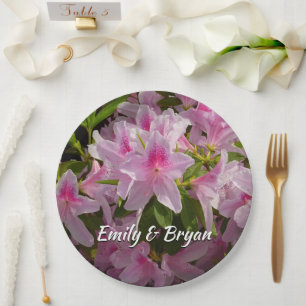 Assiettes En Carton Rose Azalea Bush printemps floral