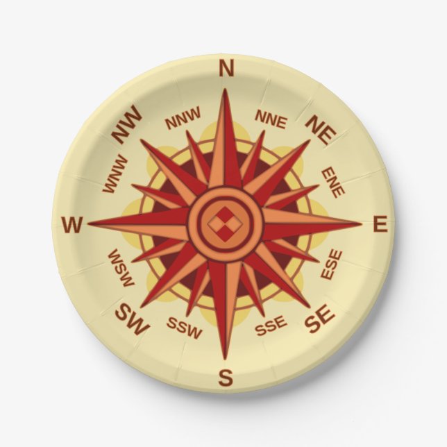 Assiettes En Carton Rose Compass (Devant)