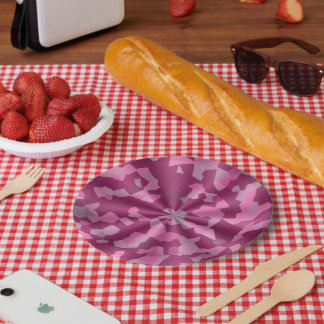 ASSIETTES EN CARTON ROSE DESIGNES SWIRL
