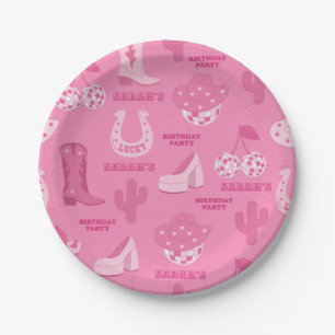 Assiettes En Carton Rose   Disco Cowgirl Birthday Party