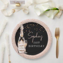 Rose Gold Bubbly Champagne fête d'anniversaire