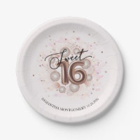 Rose Gold Foil Sweet 16 Anniversaires Balloons Par
