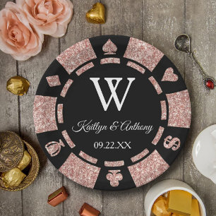 Assiettes En Carton Rose Gold Parties scintillant Poker Chip Casino Ma