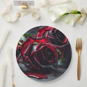 Assiettes En Carton Rose gothique