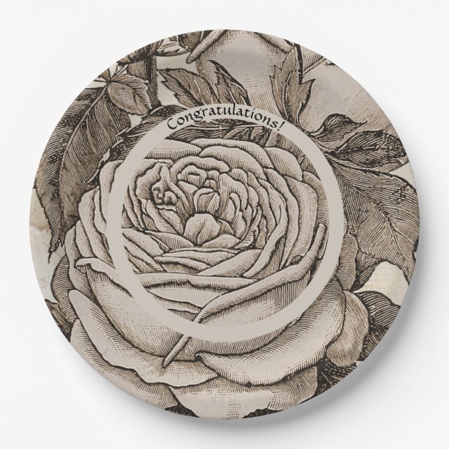 Assiettes En Carton Rose gothique victorien d'Halloween vintage à Sepi (Devant)