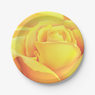 Assiettes En Carton Rose jaune soleil