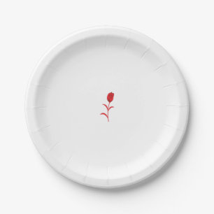 Assiettes En Carton Rose Madder, Rouge lave, design floral