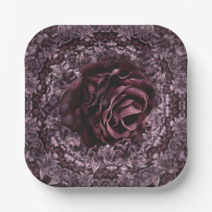 Assiettes En Carton Rose Mandala 