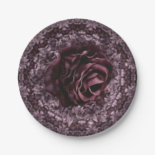 Assiettes En Carton Rose Mandala