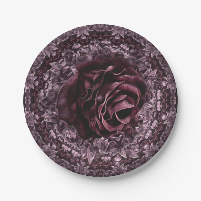 Assiettes En Carton Rose Mandala (Devant)