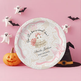 Assiettes En Carton rose mignon fantôme petit baby shower Invitation