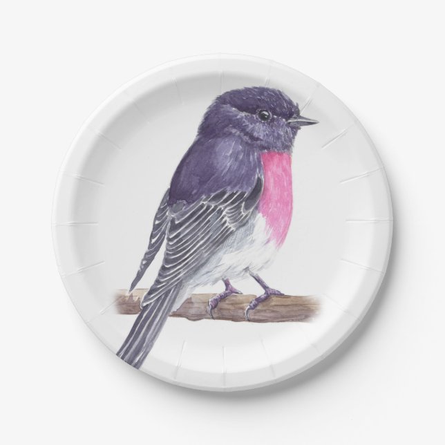 Assiettes En Carton Rose robin (Devant)