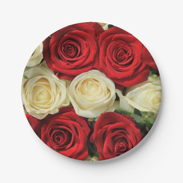 Assiettes En Carton rose romantique de Saint-Valentin (Devant)