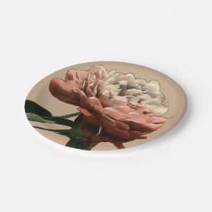 Assiettes En Carton Rose rouge rouge avec les accents blancs