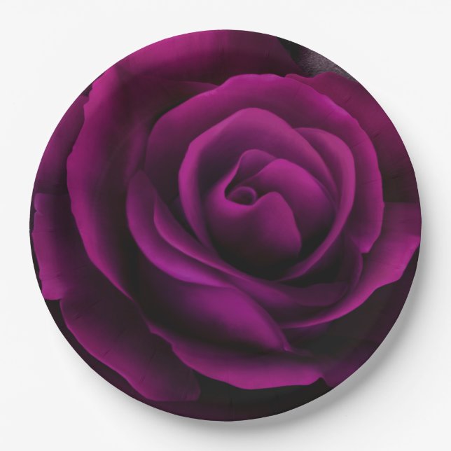 Assiettes En Carton Rose rouge violet gothique (Devant)