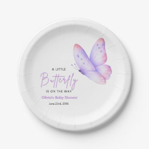 Assiettes En Carton Rose Violet Un Petit Bébé Papillon Shower Bébé