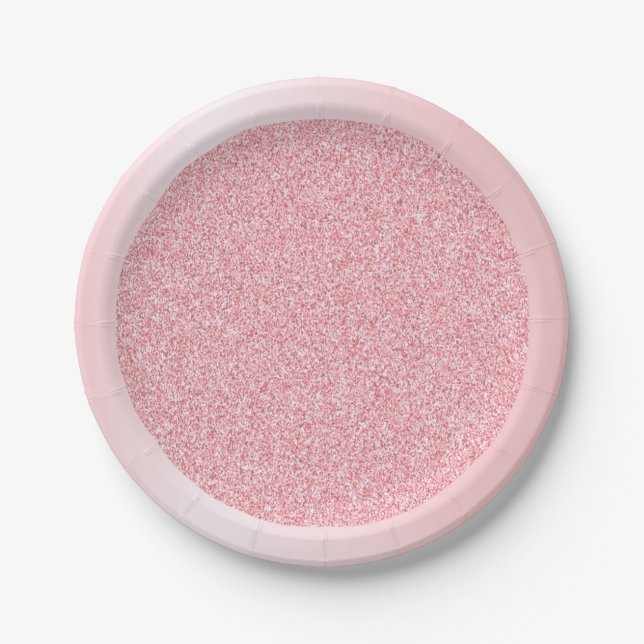 Assiettes En Carton Rosegold Parties scintillant moderne rose Modèle t (Devant)