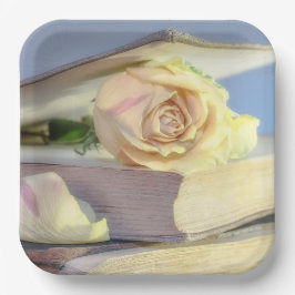 Assiettes En Carton Roses blanches