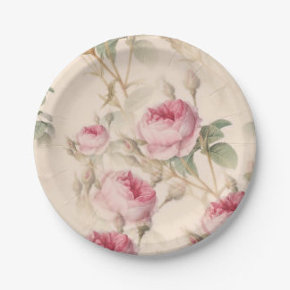 Assiettes En Carton Roses roses rustiques