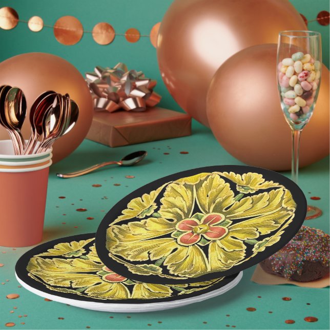 Assiettes En Carton Rosette architecturale antique n° 3 (Multi)