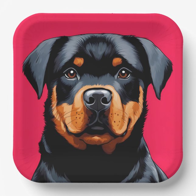 Assiettes En Carton Rottweiler (Recto)