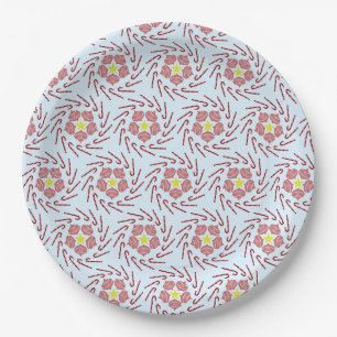 Assiettes En Carton Roue de Noël preppy