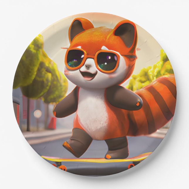 Assiettes En Carton Roues Panda (Devant)