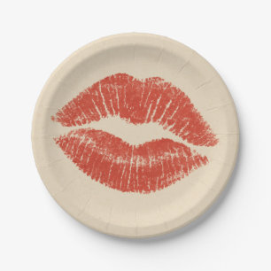Assiettes En Carton Rouge à lèvres Stylisme Beauté Maquillage
