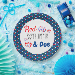 Assiettes En Carton Rouge blanc et Baby shower dû