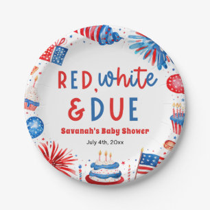 Assiettes En Carton Rouge, Blanc et impayée Fête prénatale pour bébé s