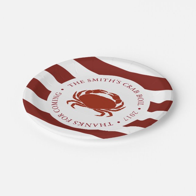 Assiettes En Carton Rouge customisé par ébullition de fruits de mer du (Angle)