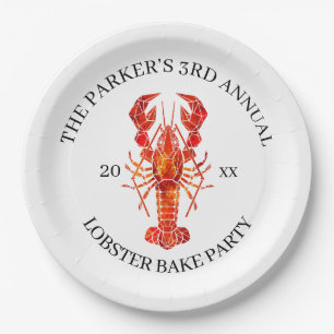 Assiettes En Carton Rouge   Gâteau de homard