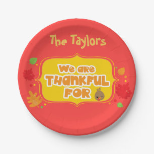 Assiettes En Carton Rouge Nous sommes reconnaissants pour Thanksgiving