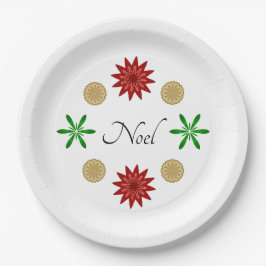 Assiettes En Carton Rouge vert et or Noel
