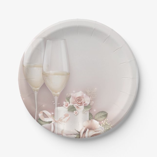 Assiettes En Carton Rougissent Champagne et durcissent (Devant)