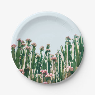 Assiettes En Carton Rougissent le cactus