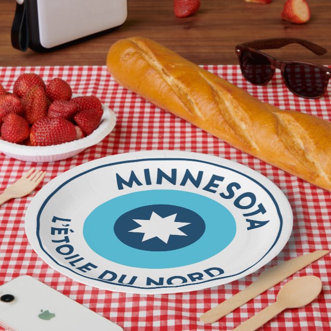 Assiettes En Carton Roundel du drapeau de l'État du Minnesota (Pique-nique)
