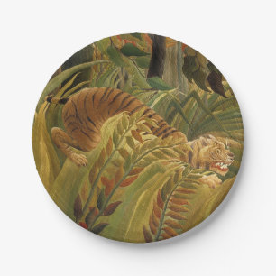 Assiettes En Carton Rousseau Jungle Tropical Tiger Art