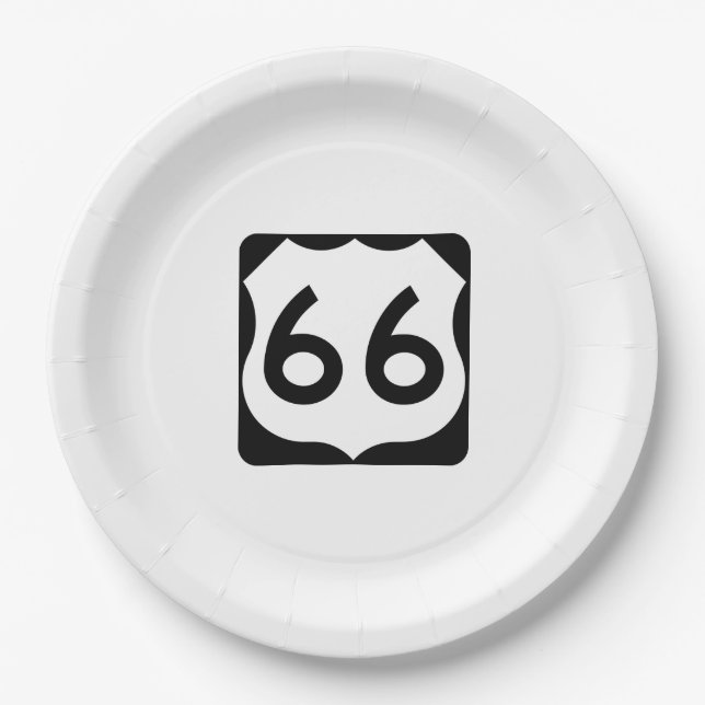 Assiettes En Carton Route 66 (Devant)