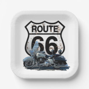 Assiettes En Carton Route 66 Plaque carré