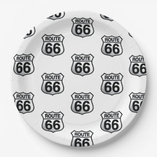 Assiettes En Carton Route 66 plaque en papier petit panneau.