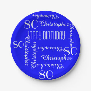 Assiettes En Carton Royal Blue 80th Birthday Party Liste des noms