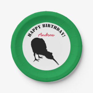 Assiettes En Carton Royal Kiwi, joyeux anniversaire, Seeland Bird (fê