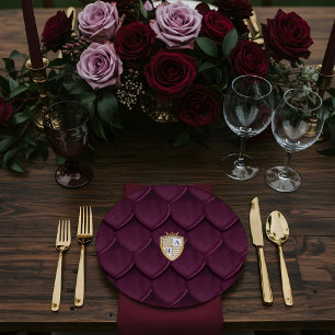 Assiettes En Carton Royal Muse Médiéval Dragon Imaginaire Monogram Cre