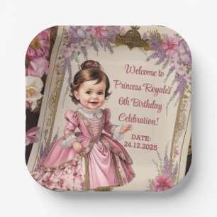 Assiettes En Carton Royal Princess 6e fête d'anniversaire