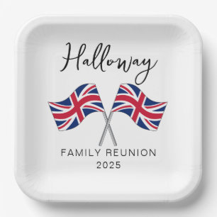Assiettes En Carton Royaume-Uni Angleterre Drapeau Famille Reunion