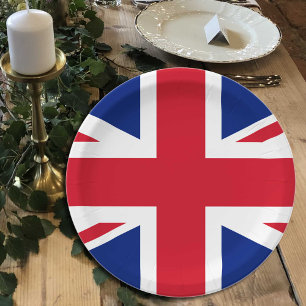 Assiettes En Carton Royaume-Uni, Union Jack, drapeau patriotique brita