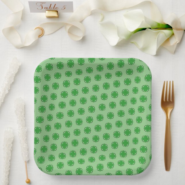 Assiettes En Carton Ruban de trèfle vert par Kenneth Yoncich (Mariage)